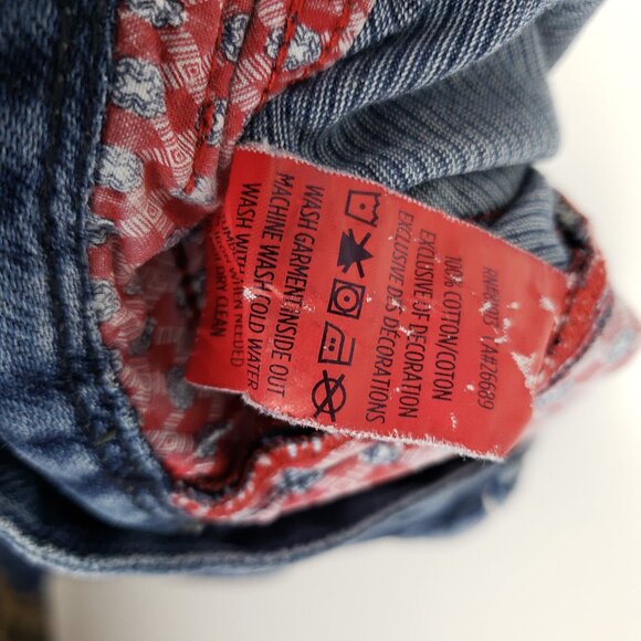 Robert Graham Slim Jim Jeans Stud Contrast Stitch Dark Wash Denim Size 34 x 33 - Picture 11 of 12